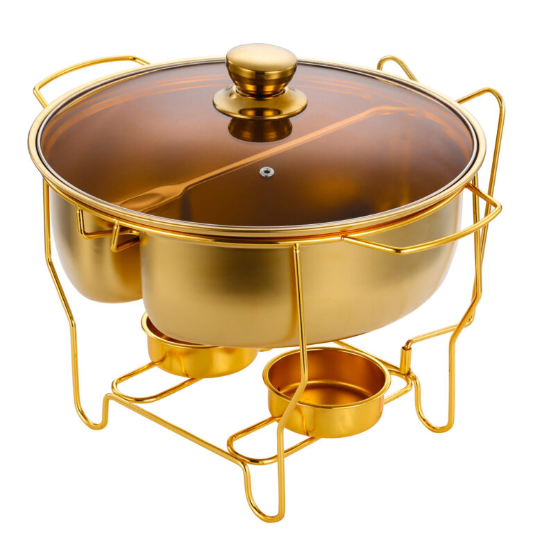 Golden round chafing dish